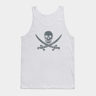 Baby Blue Pirate Skull and Crossbones Tank Top